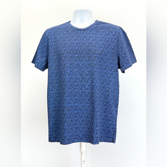 🛍️DALYDRESS Navy blue geometric print Men’s pullover size L. - Picture 5 of 12